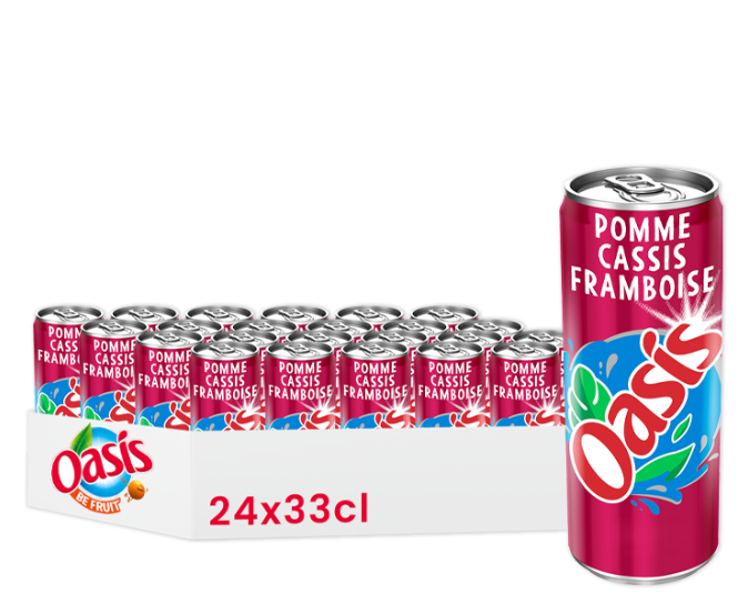 Oasis Pomme Cassis Framboise - Pack de 24 x 33 cl